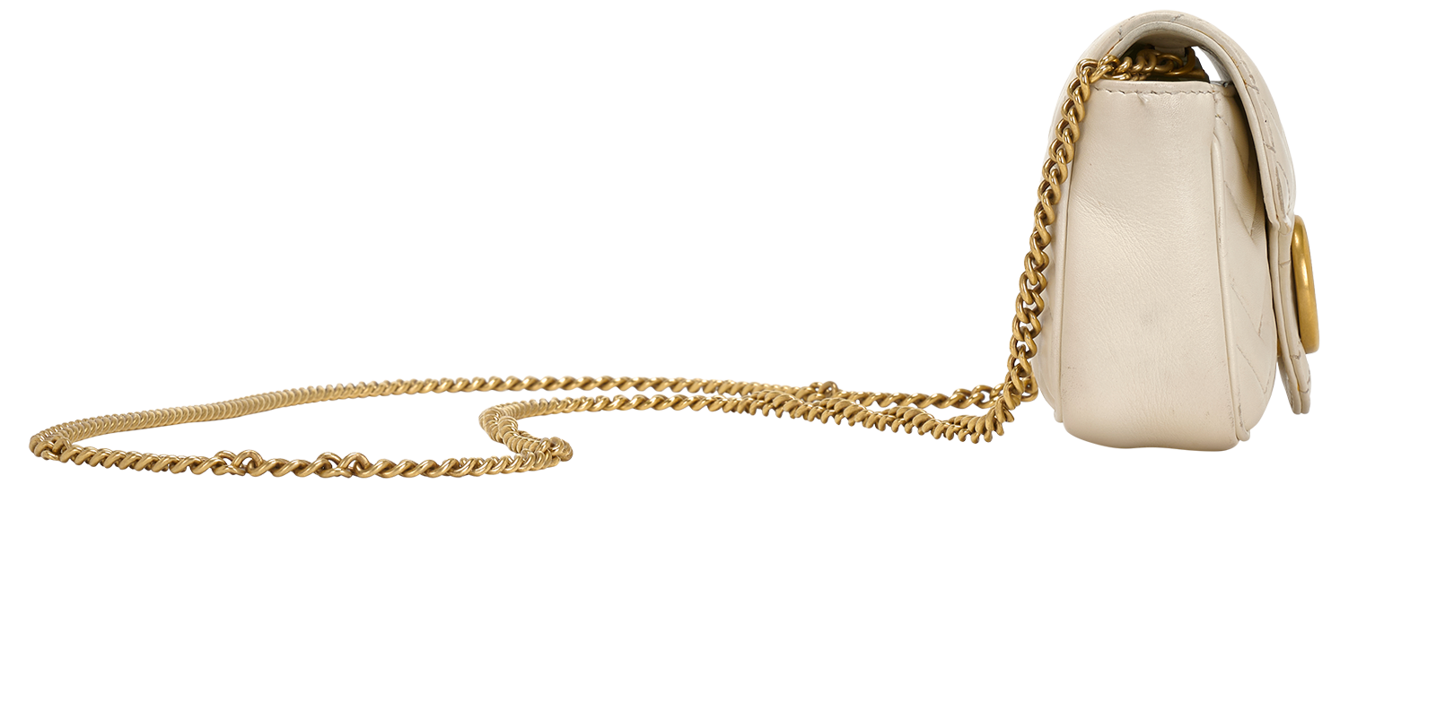 Super Mini GG Marmont, &pound;595, Handbags, Cream, Leather, Side view